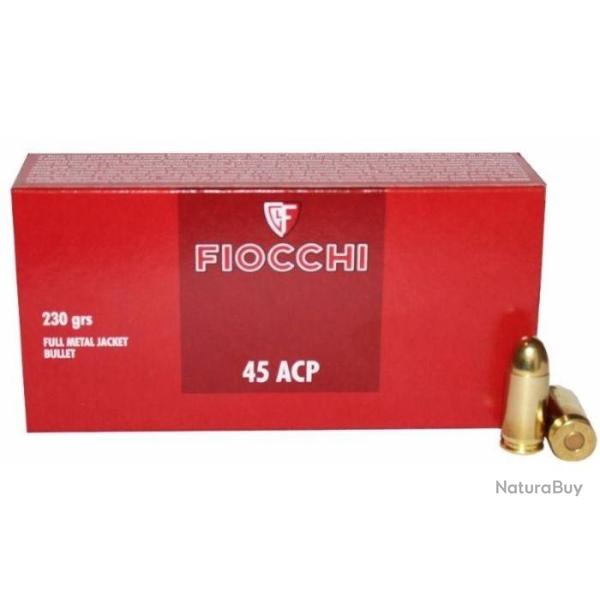 1000 Cartouches Fiocchi Cal.45ACP FMJ 230 Grs