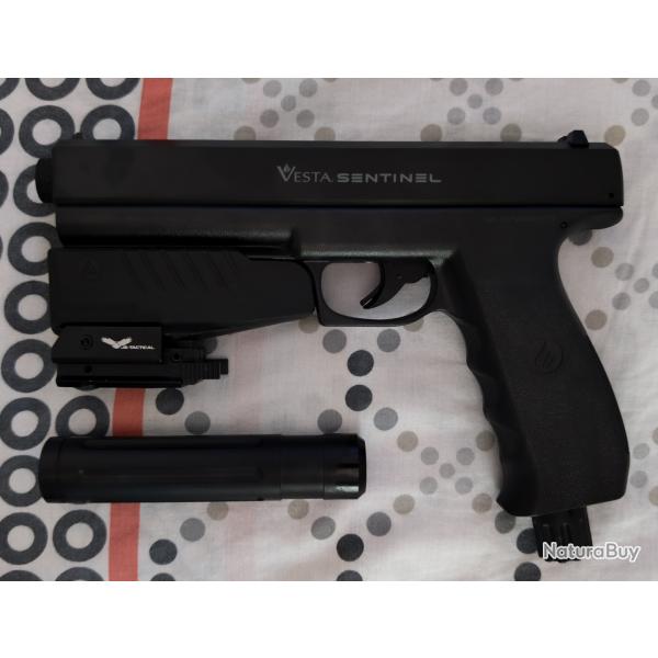 Vesta Sentinel cal.50 (19 joules) + extension + laser point rouge + chargeur flashloader