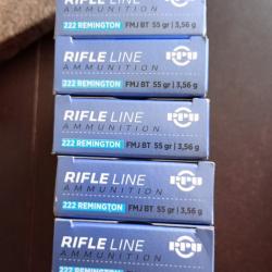Lot de 100 cartouches PPU 222 Remington fmj bt