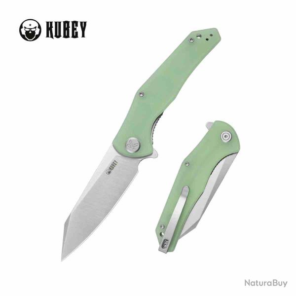 Couteau Kubey Flash Lame Acier 14C28N Manche G10 Jade Linerlock KUB158R