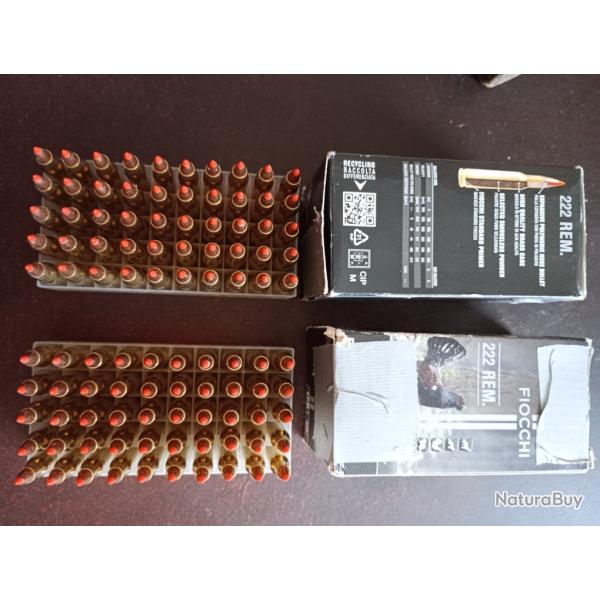 100 cartouches Fiocchi 222 Remington EPN 50gr