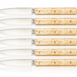 Coffret de 6 couteaux de table 9.47 en &Eacute;rable Mouchet&eacute; - Atelier Perceval