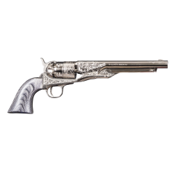 REVOLVER &Agrave; POUDRE NOIRE PIETTA 1860 ARMY WOODLAND NICKEL&Eacute; GRAV&Eacute; 8" .44 PN