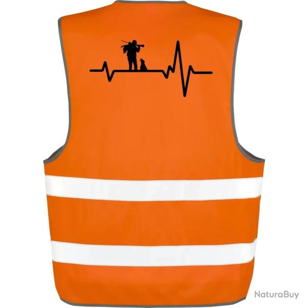 Gilet Chasse - Battement de coeur - Orange