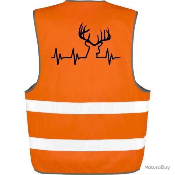 Gilet Chasse - Battement de coeur - CERF - Orange