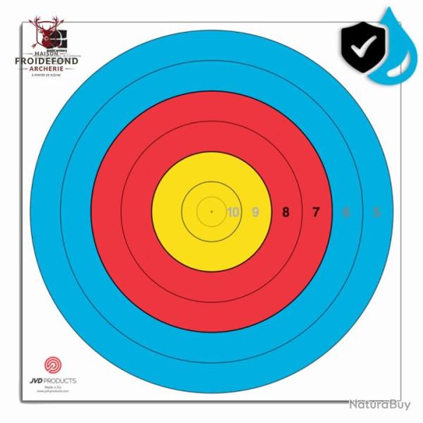 Blason FITA Waterproof 80 cm, anneaux 5 � 10  - JVD