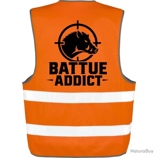 Gilet Chasse - Battue addict - Sanglier cibl� - Orange
