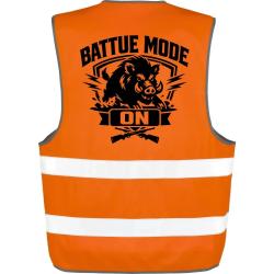 Gilet Chasse - Battue mode ON - Sanglier troph&eacute;e - Orange