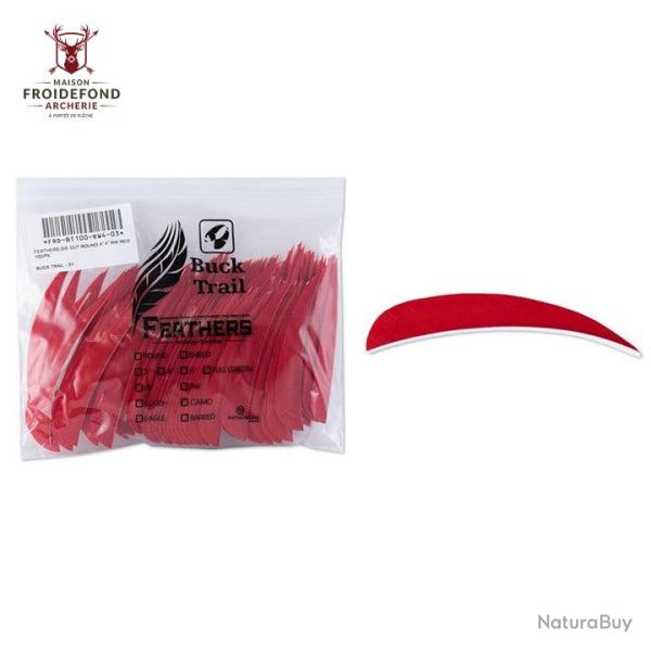 Plume Naturelle Parabolique 5" - Rouge / Buck Trail
