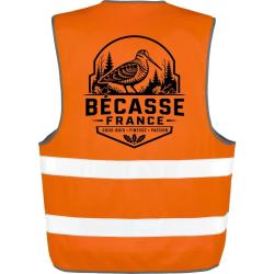 Gilet Chasse - B&eacute;casse France - Badge forestier - Orange