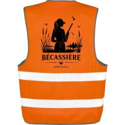 Gilet Chasse - B&eacute;cassi&egrave;re des marais - Personnalisable - Orange