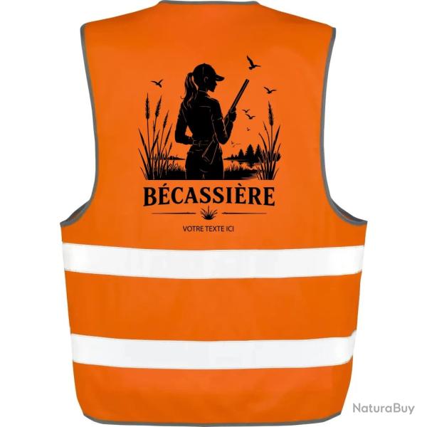 Gilet Chasse - B�cassi�re des marais - Personnalisable - Orange