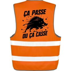 Gilet Chasse - &Ccedil;a passe ou &ccedil;a casse - Sanglier - Orange
