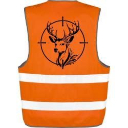 Gilet Chasse - Cerf floral - Dans la mire - Orange