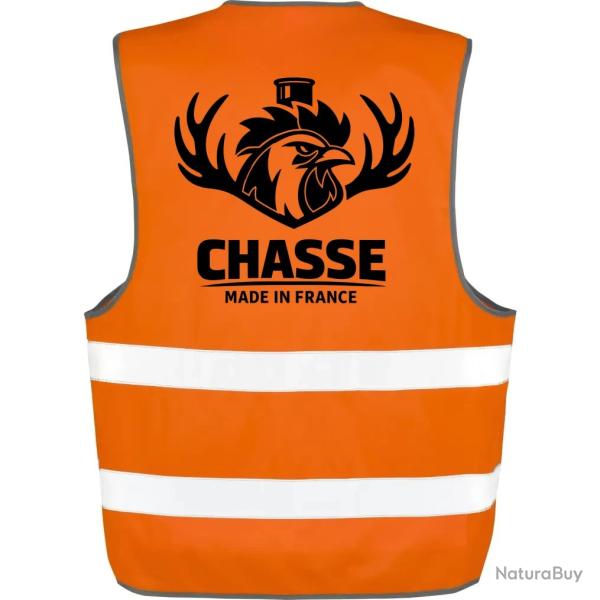 Gilet Chasse - Chasse fran�aise - Cerf tricolore - Orange