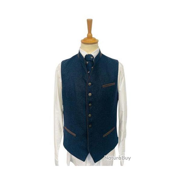 Gilet autrichien en loden Homme Weiler - 6 coloris - Maximilian - 56 / Dark blue