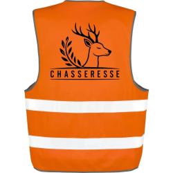 Gilet Chasse - Chasseresse - Cerf et laurier - Orange