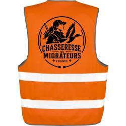 Gilet Chasse - Chasseresse de migrateurs - Canard - Orange