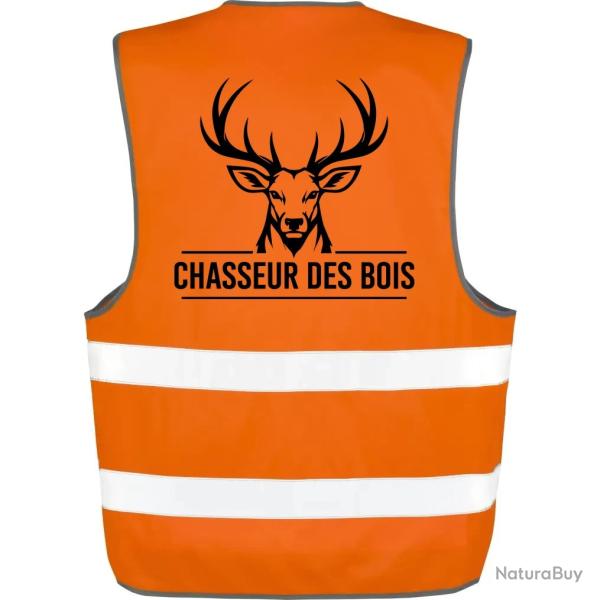 Gilet Chasse - Chasseur des bois - Cerf - Orange