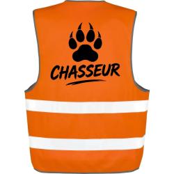 Gilet Chasse - Chasseur - Empreinte canine - Orange