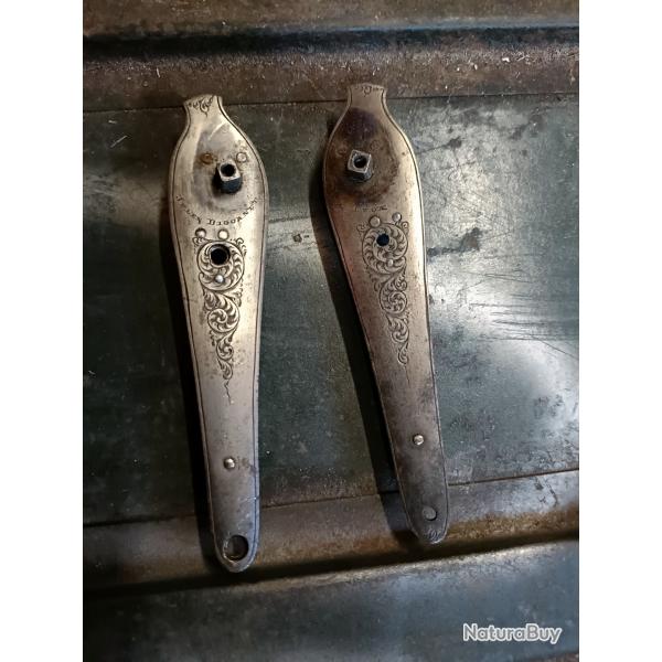 Paire de platine fusil � chien