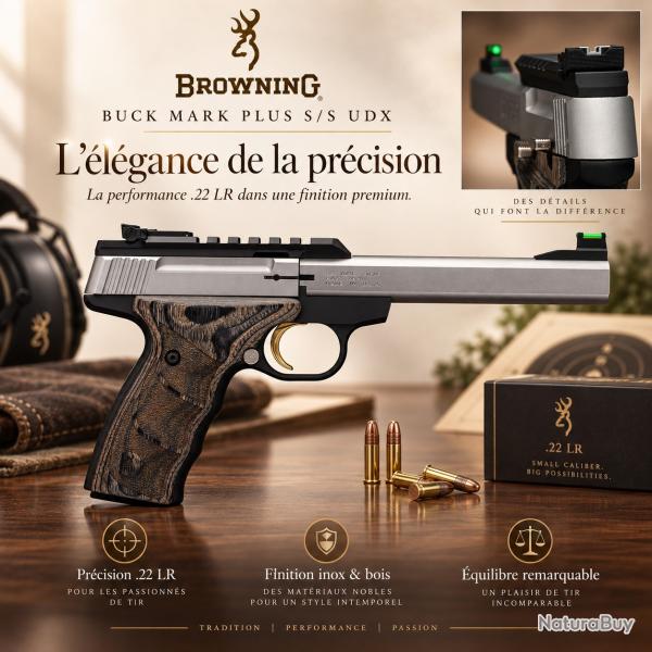 PISTOLET BUCKMARK PLUS S/S UDX SE MS ADJ S 22LR