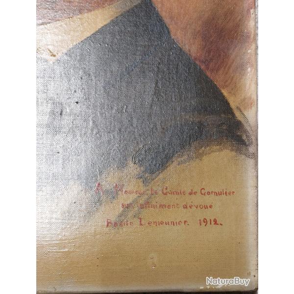 Tableau huile portrait basile lemeunier