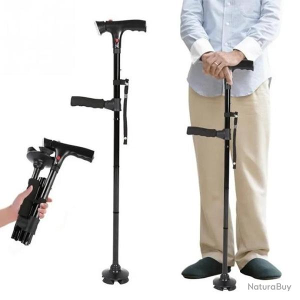 Canne T�lescopique avec LED Pliante Personnes Ag�es canne pliante + Alarme Chute LIVRAISON OFFERTE