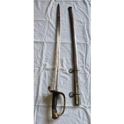 SABRE mod&egrave;le 1855 adjudant d'infanterie AVEC SON FOURREAU de novembre 1878 chatelrault