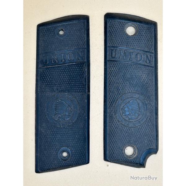 PAIRE DE PLAQUETTES DE PISTOLET UNION 9 Cps