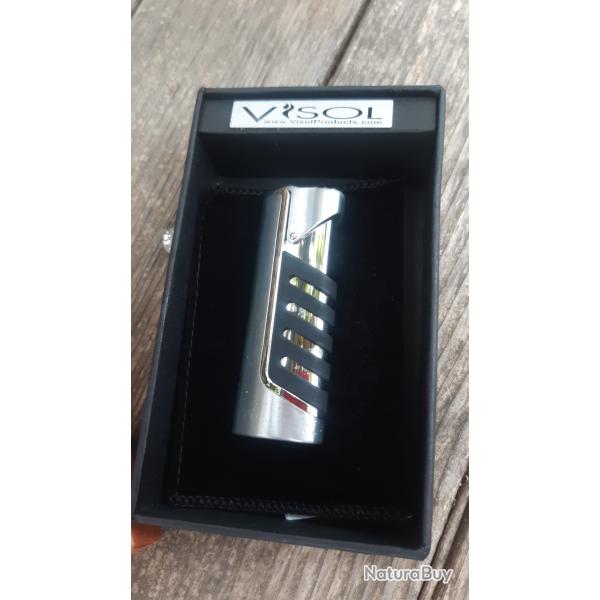 Briquet Torche Visol Presa Chrome & Noir