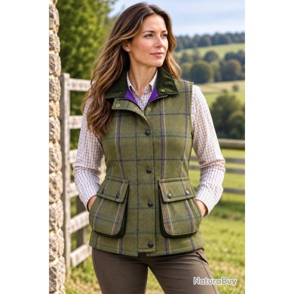 Gilet en tweed pour femme Violet