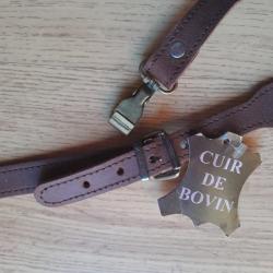Bretelle cuir Luxe avec attaches rapides.