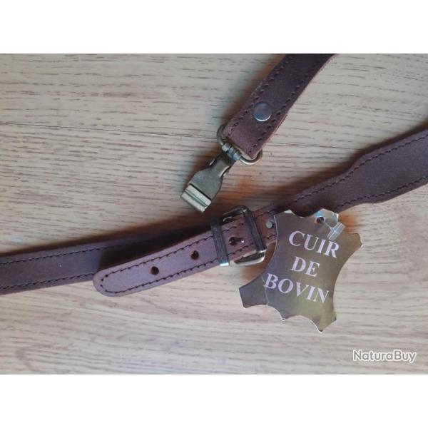 Bretelle cuir Luxe avec attaches rapides.
