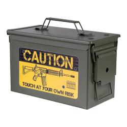 Caisse &agrave; munition Caution Risk - Cal. 50mm - Vert
