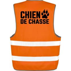 Gilet Chasse - Chien de chasse - Empreinte orange