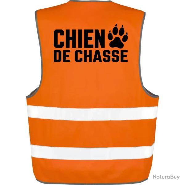Gilet Chasse - Chien de chasse - Empreinte orange