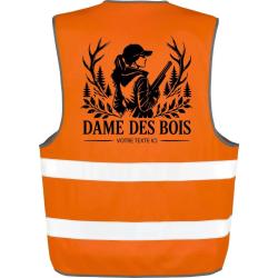 Gilet Chasse - Dame des bois - Personnalisable - Orange
