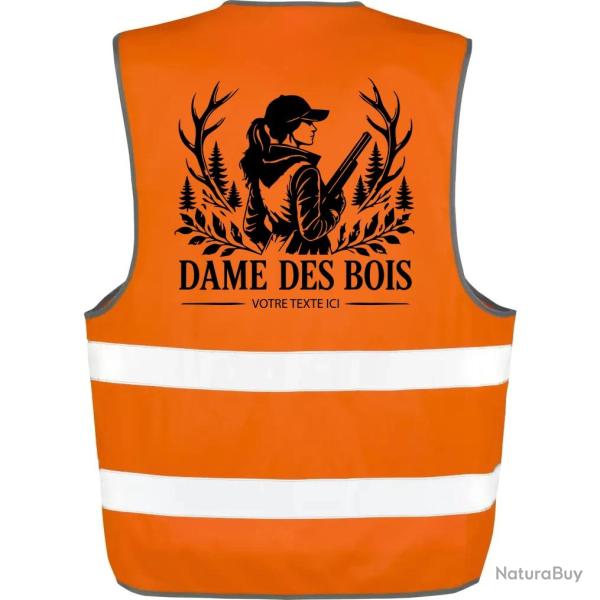 Gilet Chasse - Dame des bois - Personnalisable - Orange