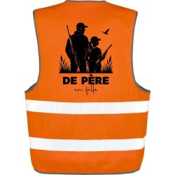 Gilet Chasse - De p&egrave;re en fille - Transmission - Orange