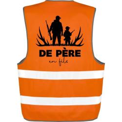 Gilet Chasse - De p&egrave;re en fils - Transmission - Orange