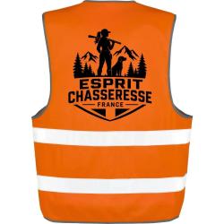 Gilet Chasse - Esprit chasseresse - For&ecirc;t fran&ccedil;aise - Orange