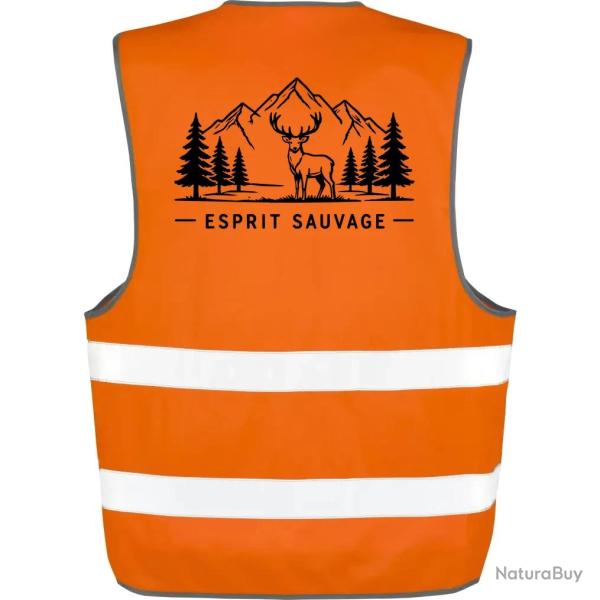 Gilet Chasse - Esprit sauvage - Cerf des montagnes - Orange