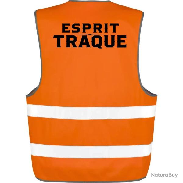 Gilet Chasse - Esprit traque - Typographie - Orange