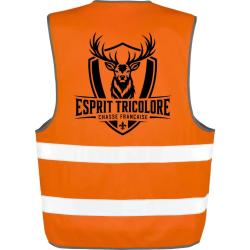 Gilet Chasse - Esprit tricolore - Cerf fran&ccedil;ais - Orange