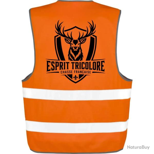 Gilet Chasse - Esprit tricolore - Cerf fran�ais - Orange