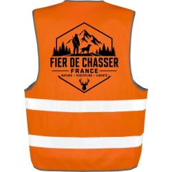 Gilet Chasse - Fier de chasser - Nature et libert&eacute; - Orange