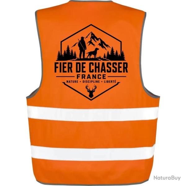 Gilet Chasse - Fier de chasser - Nature et libert� - Orange