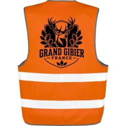 Gilet Chasse - Grand gibier France - Cerf et ch&ecirc;ne - Orange