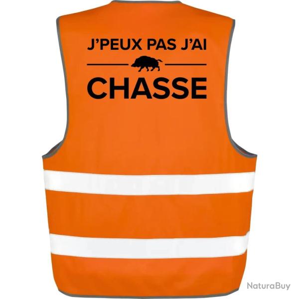 Gilet Chasse - Je peux pas j'ai chasse ! - Orange